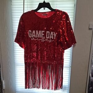 Why Dress Game Day Vibes Sequin Top